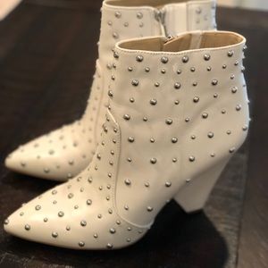 Sam Edelman White Leather Roya Booties